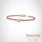 Stylish Women's Gold Red String Bracelet 8351-2 – yellow gold