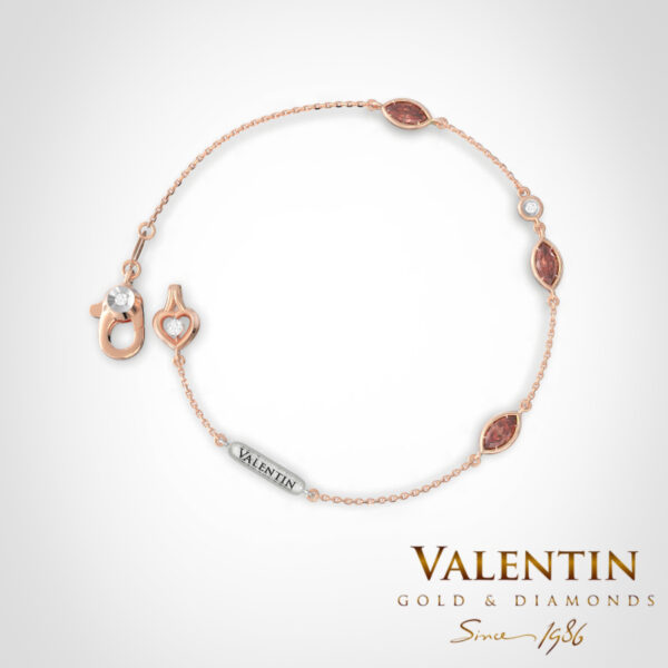 Дамска златна гривна 8342-3 – розово злато