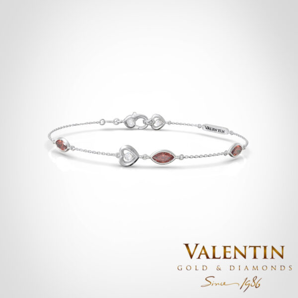 8342 1 Garnet Ellipsa White Дамска златна гривна 8342-1 – бяло злато