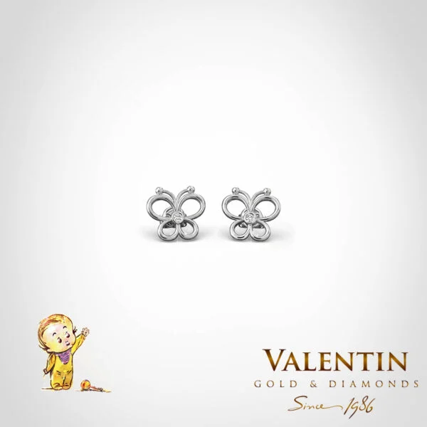 Children's Gold Earrings 7506 – white gold