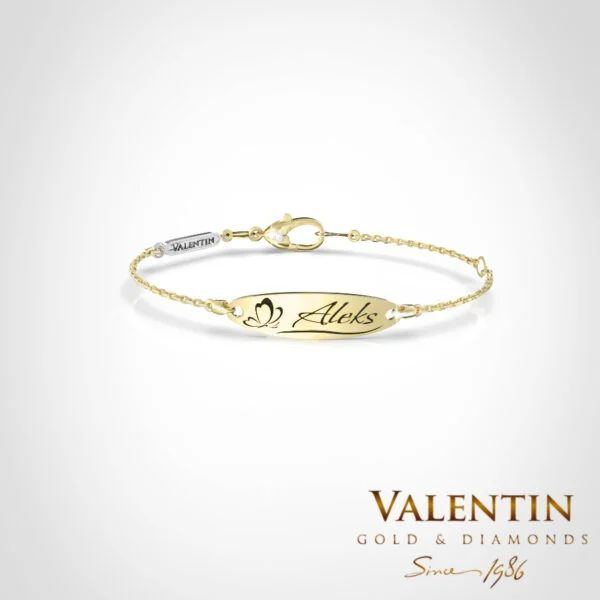 8144 2 7 Yellow Women's Gold Name Bracelet 8144-2 – yellow gold