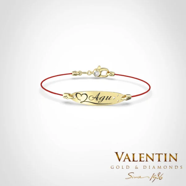 Women's Gold Red String Bracelet 8144-1 – yellow gold
