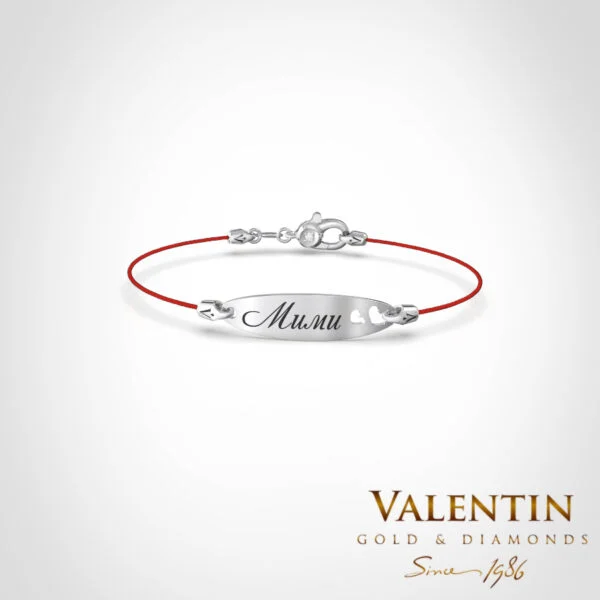 Women's Gold Red String Bracelet 8144-1 – white gold