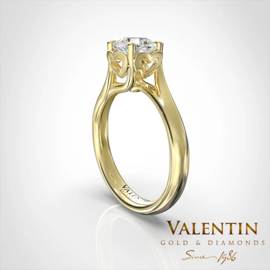 Love story Lab Engagement Ring 4705 – yellow gold