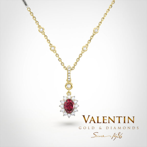 Златен медальон Rosette Ruby 6×4 6871 – жълто злато