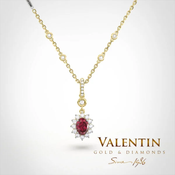 Златен медальон Rosette Ruby 6×4 6871 – жълто злато