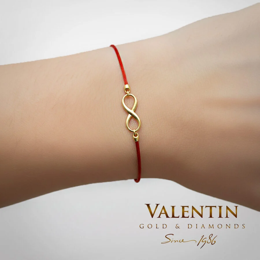 Women's Gold Red String Bracelet 8198-1 – yellow gold
