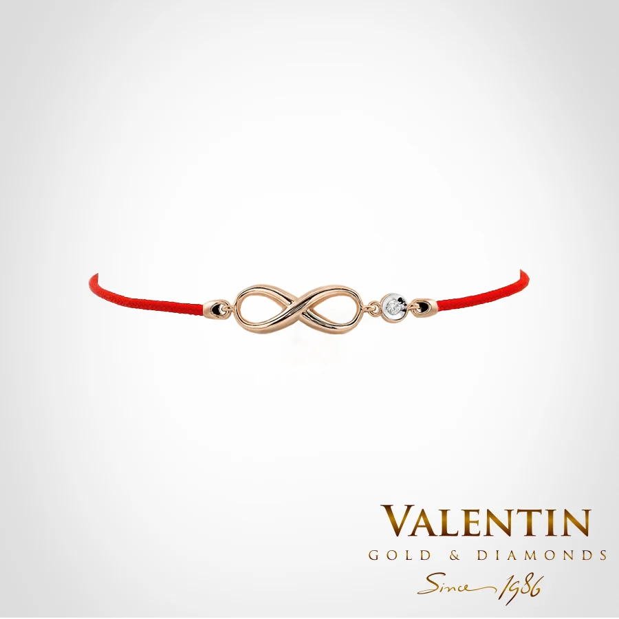 Women's Gold Red String Bracelet 8198-1 – rose gold