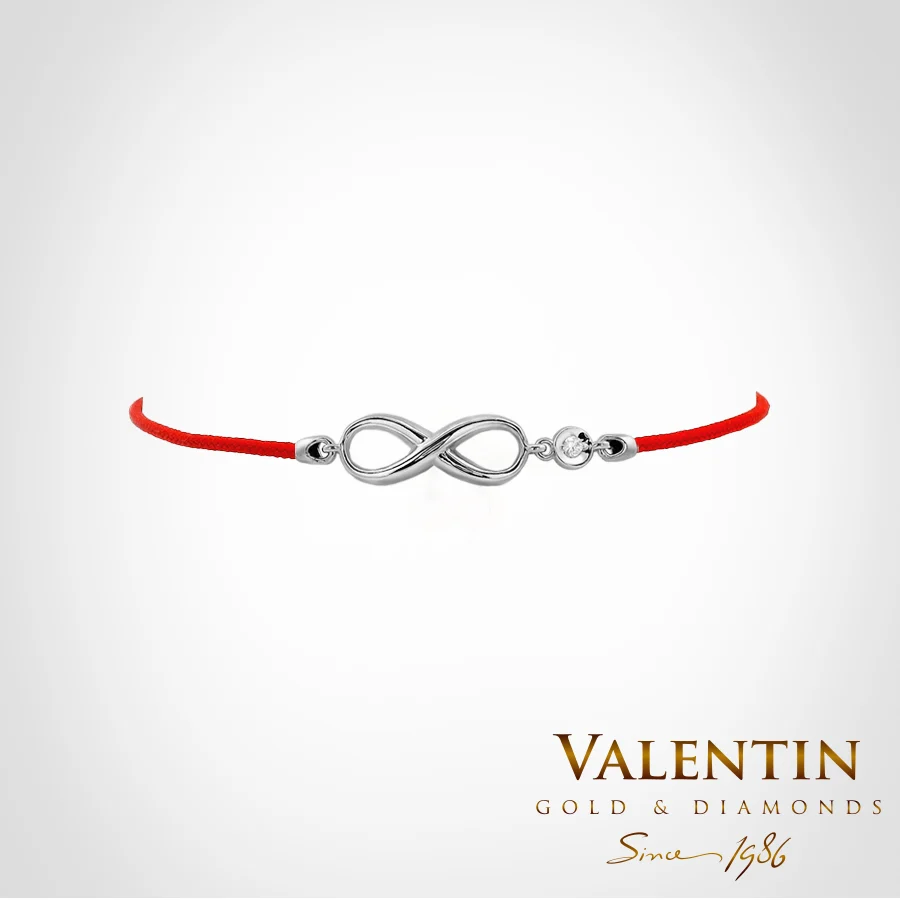 Women's Gold Red String Bracelet 8198-1 – white gold