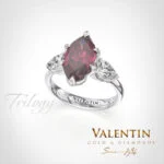 Златен пръстен Marquise Rubellite 4758