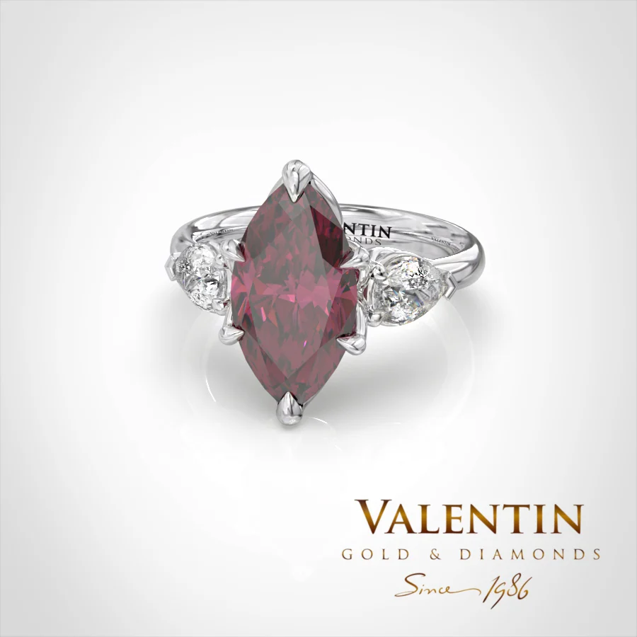 Gold Ring Marquise Rubellite 4758