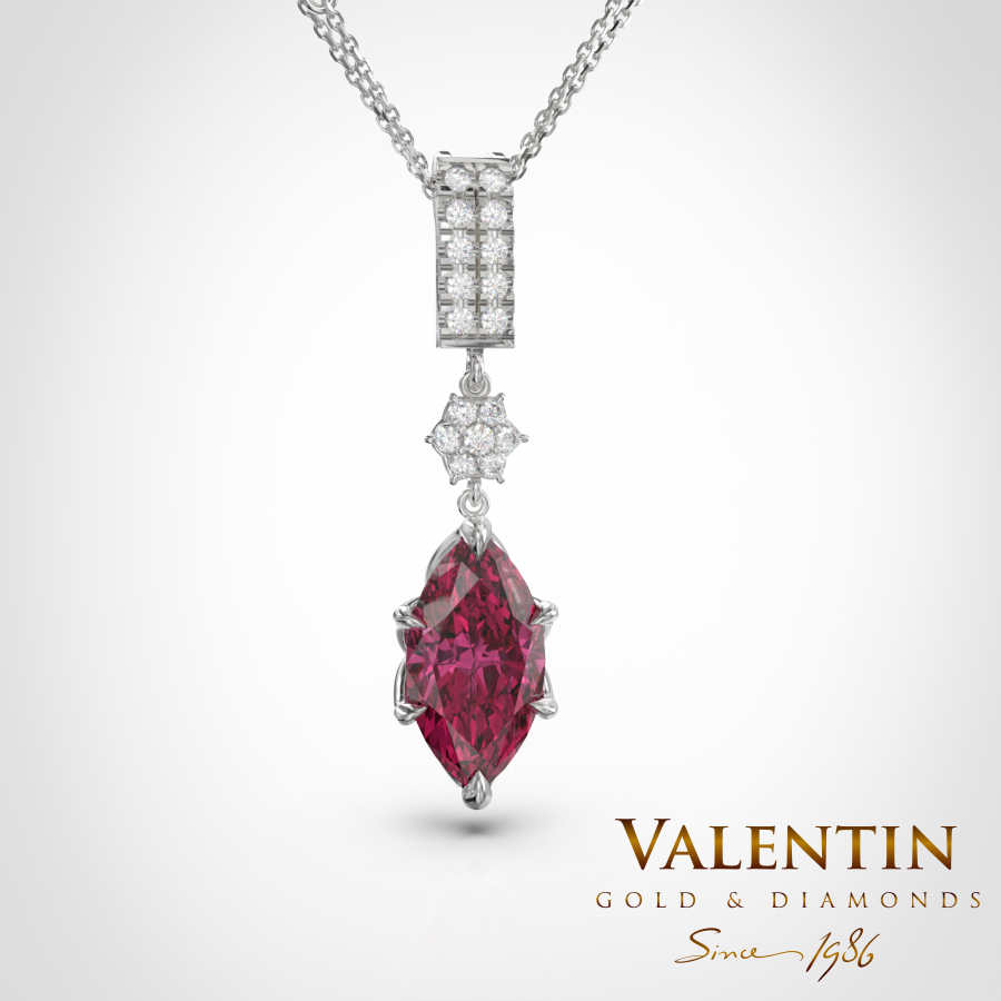 Златен пръстен Marquise Rubellite 4758