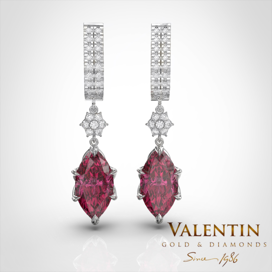 Златен пръстен Marquise Rubellite 4758