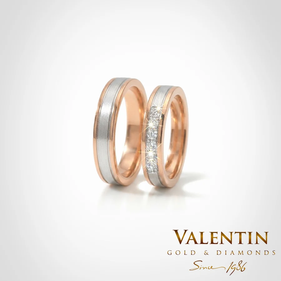 Gold Wedding Bands 4298 4299 – rose gold