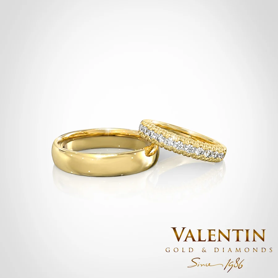 Gold Wedding Bands 4348 4581