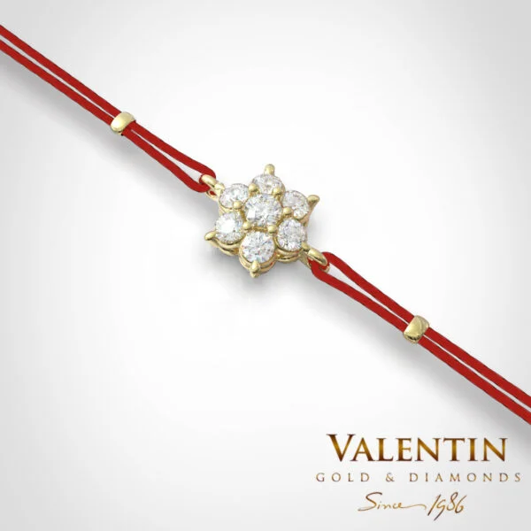 Star Women's Gold Red String Bracelet 8366-2 – yellow gold