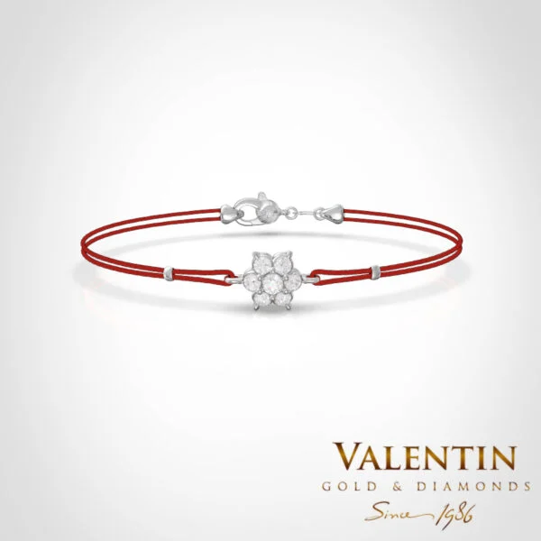 Star Women's Gold Red String Bracelet 8366-2 – white gold