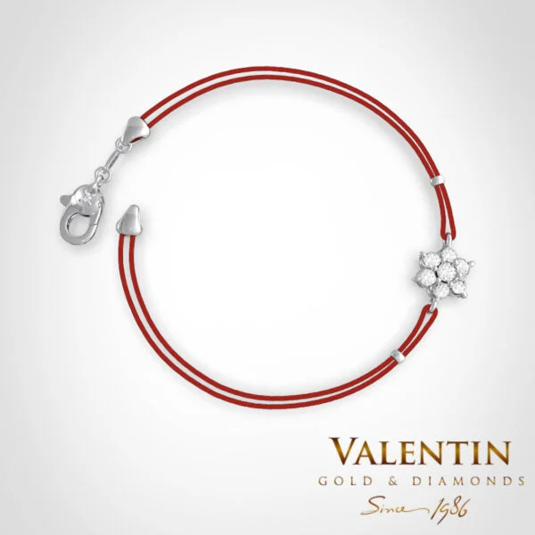 Star Women's Gold Red String Bracelet 8366-2 – white gold