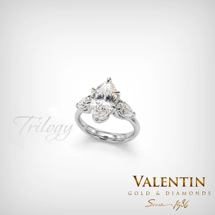 Златен пръстен Marquise Diamond 4758