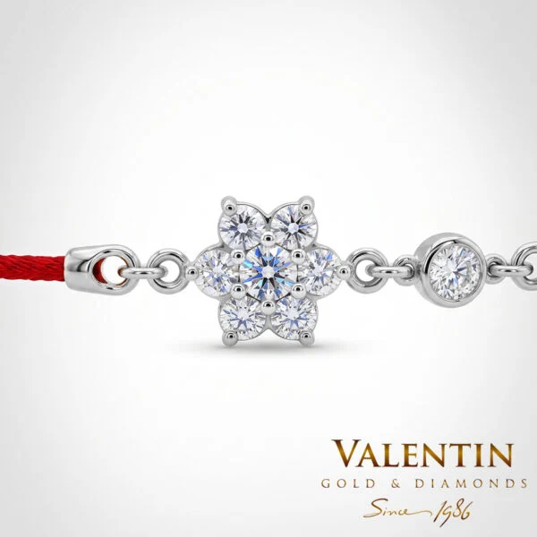 Star Women's Gold Red String Bracelet 8366-4 – white gold