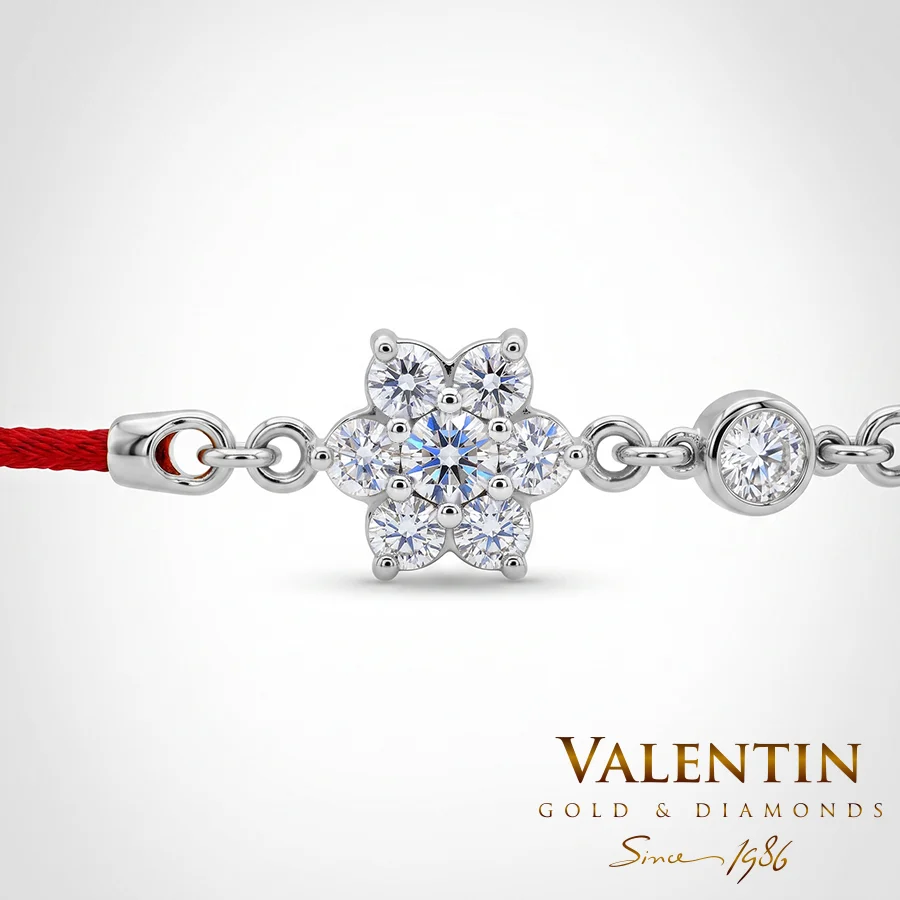Star Women's Gold Red String Bracelet 8366-4 – white gold