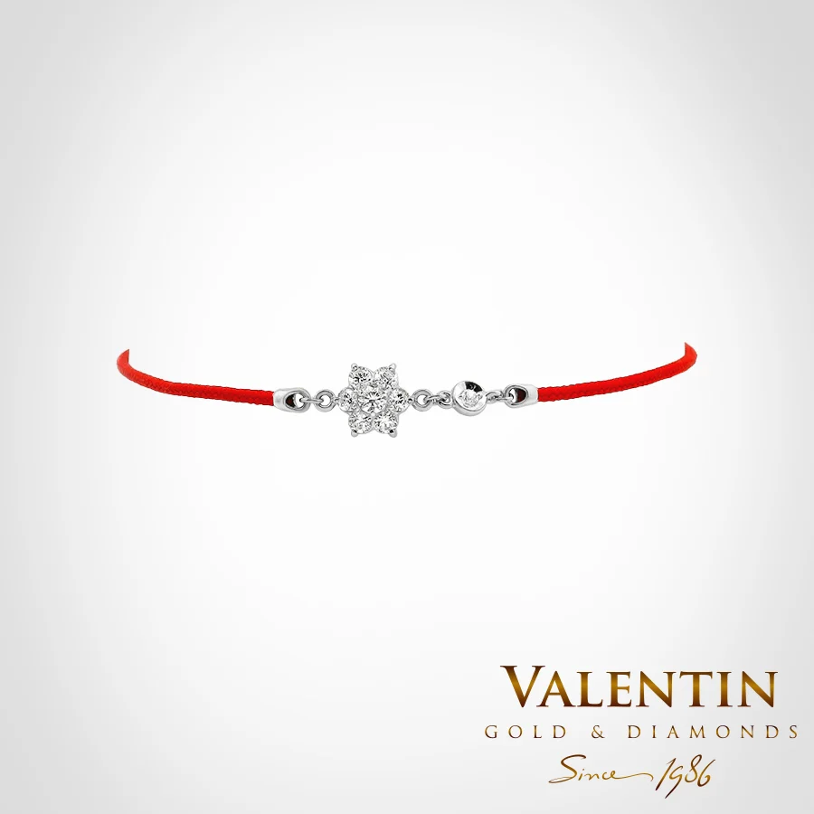 Star Women's Gold Red String Bracelet 8366-4 – white gold