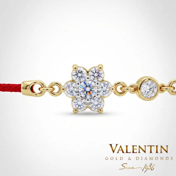 Star Women's Gold Red String Bracelet 8366-4 – yellow gold
