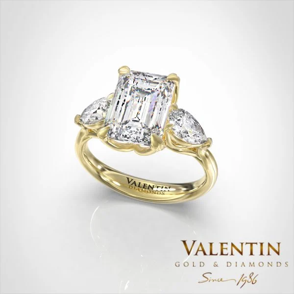 Златен пръстен Emerald Diamond Lab 4766 – жълто злато