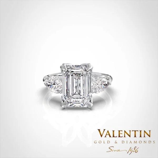 Златен пръстен Emerald Diamond Lab 4766 – бяло злато