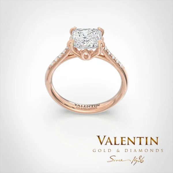 Princess Lab Engagement Ring 4773 – rose gold