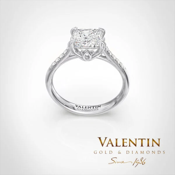 Princess Lab Engagement Ring 4773 – white gold