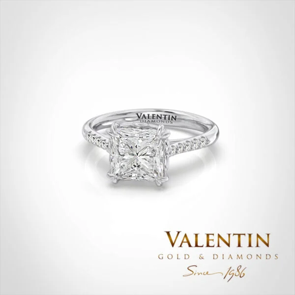 Princess Lab Engagement Ring 4773 – white gold