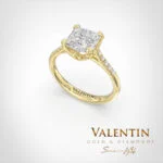 Princess Lab Engagement Ring 4773 – yellow gold