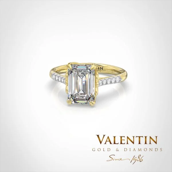 Brightness Collection Lab Engagement Ring 4687-2 – yellow gold