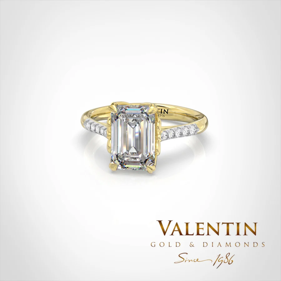 Brightness Collection Lab Engagement Ring 4687-2 – yellow gold