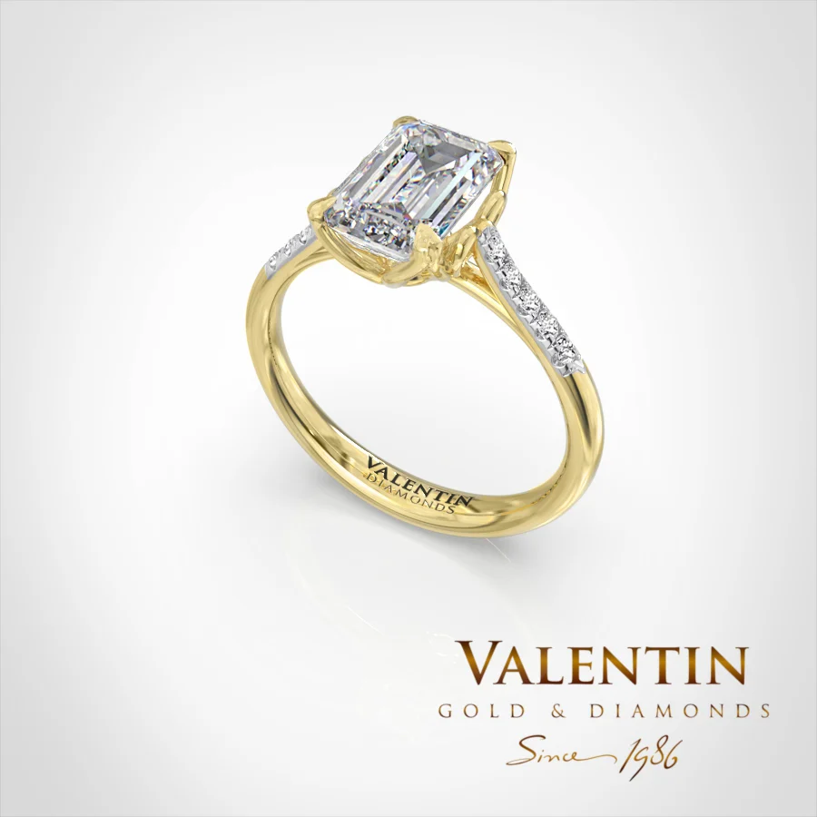 Brightness Collection Lab Engagement Ring 4687-2 – yellow gold