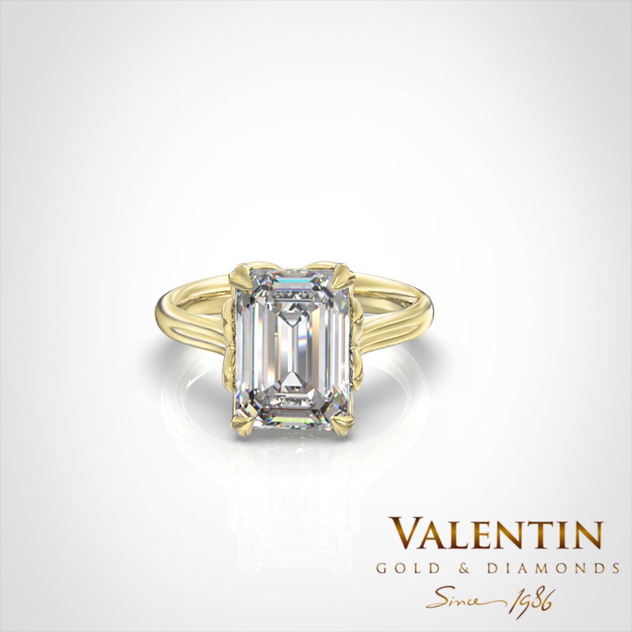 Brightness Collection Lab Engagement Ring 4687 – yellow gold