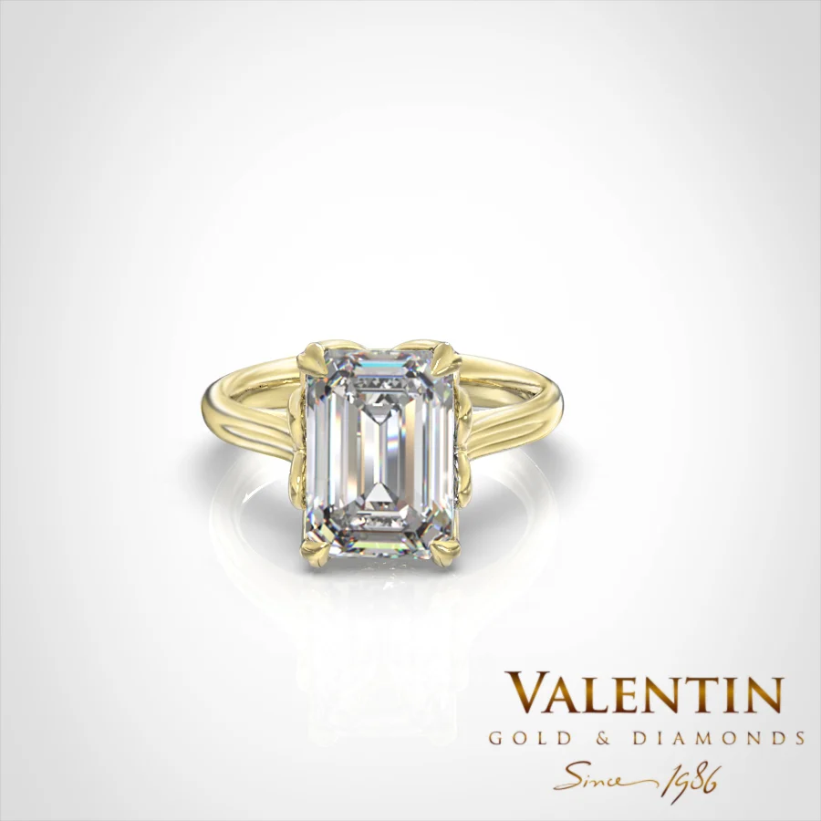 Brightness Collection Lab Engagement Ring 4687 – yellow gold
