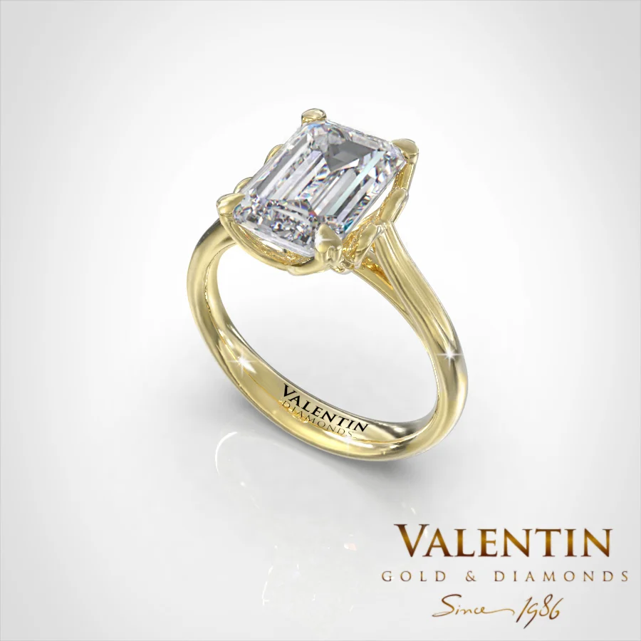 Brightness Collection Lab Engagement Ring 4687 – yellow gold