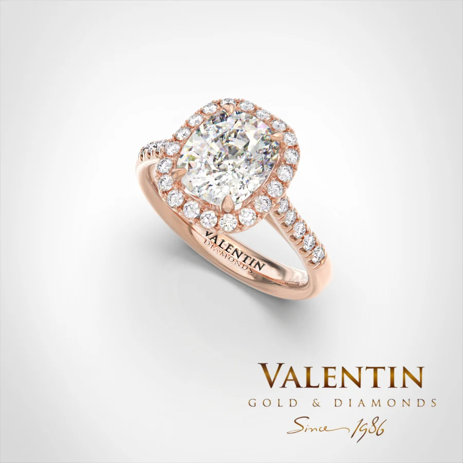 Lab Diamond Cushion Engagement Ring 4772 – rose gold