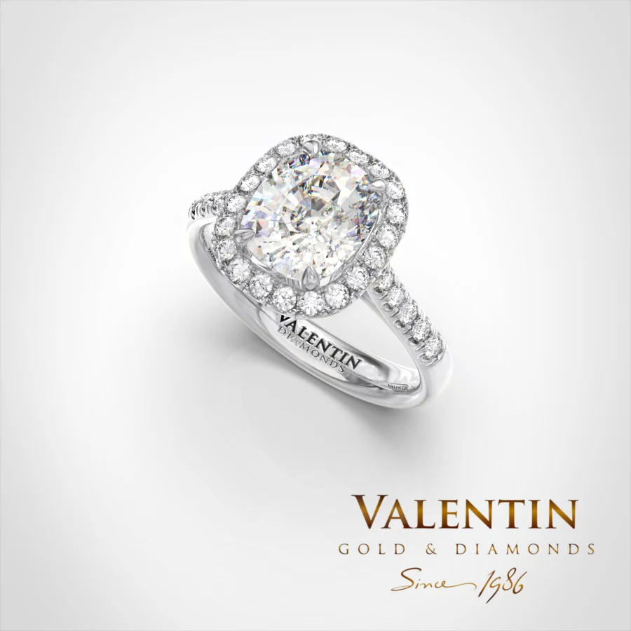 Lab Diamond Cushion Engagement Ring 4772 – white gold