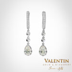 Златни обеци Pear with Diamonds 7630-2-2 – бяло злато
