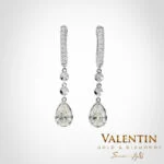 Златни обеци Pear with Diamonds 7630-2-2 – бяло злато