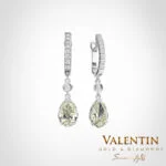 Златни обеци Pear with Diamonds 7630-1 – бяло злато