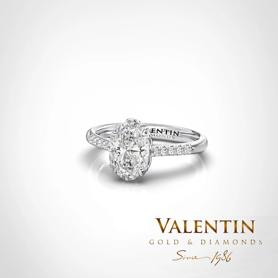 Oval Engagement Ring 4774 – white gold