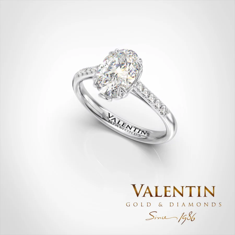 Oval Engagement Ring 4774 – white gold