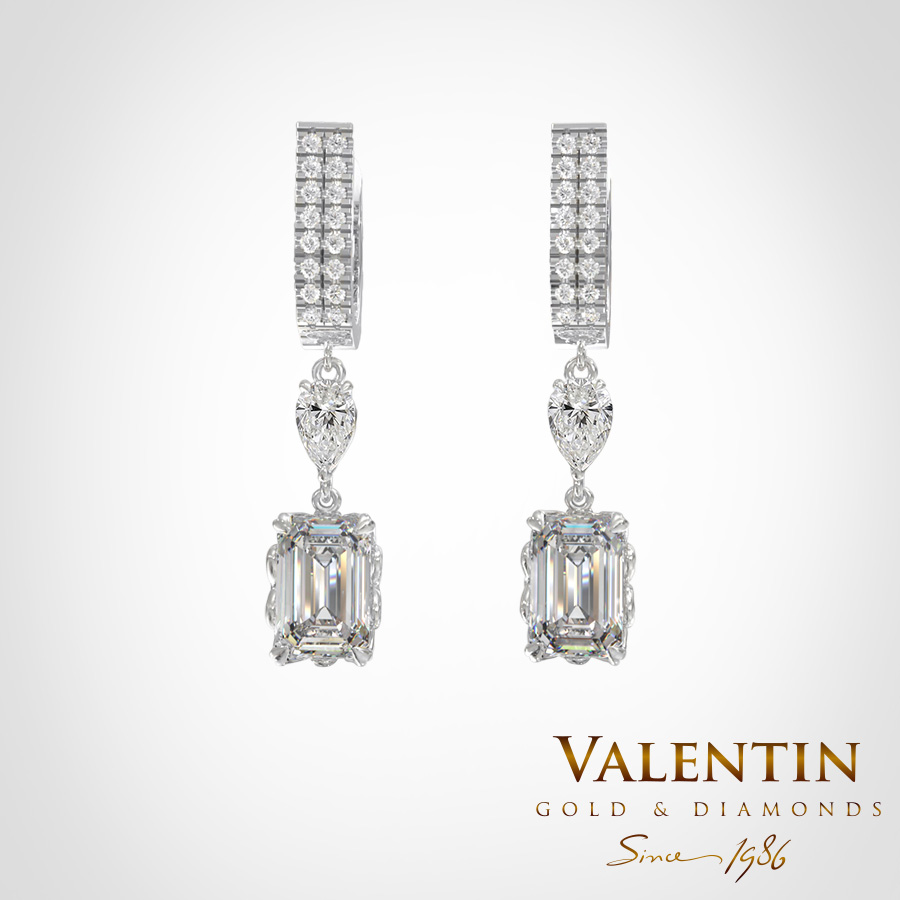 Brightness Collection Gold Earrings 7628 – white gold