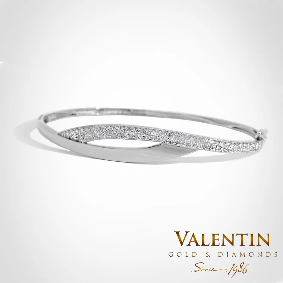 Women's Gold Bangle 8223 – white gold