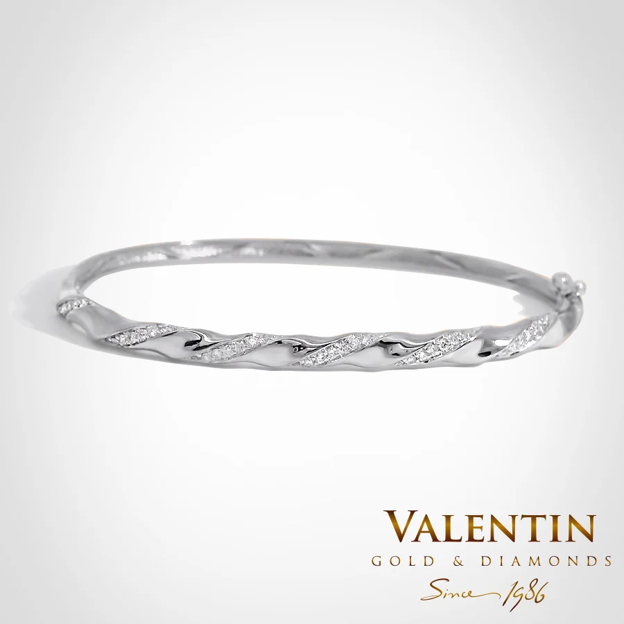 Women's Gold Bangle 8299 – white gold