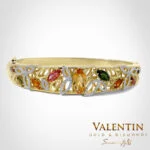 Дамска златна твърда гривна Marquise Tourmaline 8057 – жълто злато